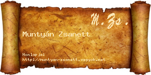 Muntyán Zsanett névjegykártya